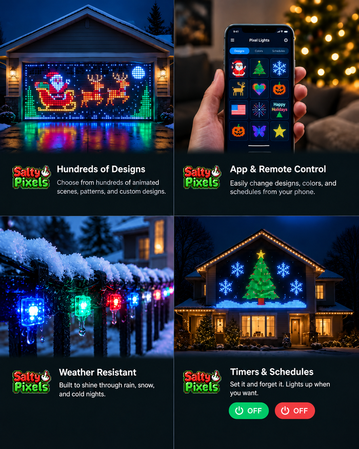 Salty Pixels LED curtain feature panels